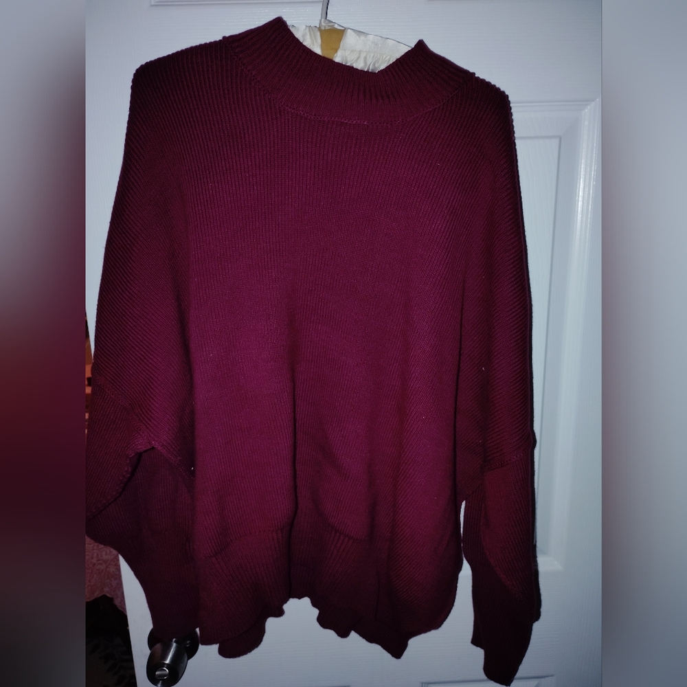 Women's Burgundy Sweater Thicker Zenana Sweater NWOT S/M